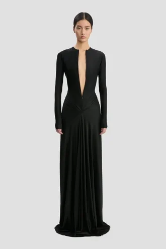 Abito con cut-out in nero