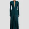Abito con cut-out in verde acqua scuro Abito con cut-out in verde acqua scuro