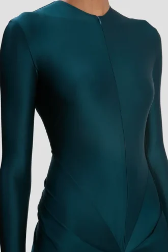 Abito con cut-out in verde acqua scuro