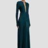 Abito con cut-out in verde acqua scuro Abito con cut-out in verde acqua scuro