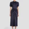 Abito midi Bela in blu notte