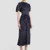 Abito midi Bela in blu notte