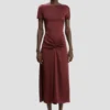 Abito midi Blaire in rosso cinabro