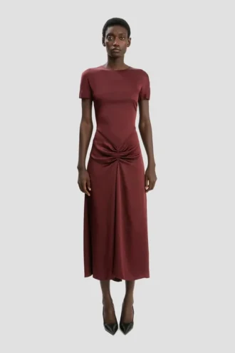 Abito midi Blaire in rosso cinabro