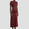 Abito midi Blaire in rosso cinabro