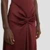 Abito midi Blaire in rosso cinabro