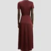 Abito midi Blaire in rosso cinabro