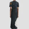 Abito midi con orlo asimmetrico e stampa floreale blu navy scuro Abito midi con orlo asimmetrico e stampa floreale blu navy scuro