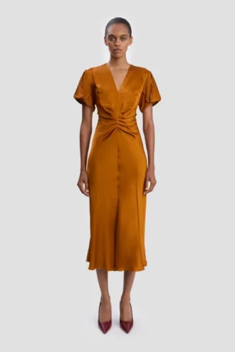 Abito midi Eve in bronzo