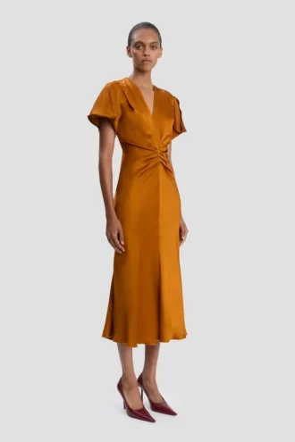 Abito midi Eve in bronzo