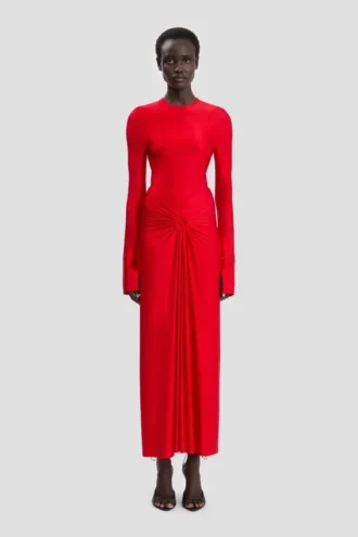 Abito midi Frances in rosso cardinale Abito midi Frances in rosso cardinale