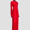 Abito midi Frances in rosso cardinale