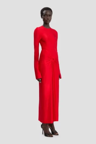Abito midi Frances in rosso cardinale Abito midi Frances in rosso cardinale