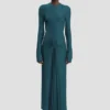 Abito midi Frances in verde acqua scuro Abito midi Frances in verde acqua scuro