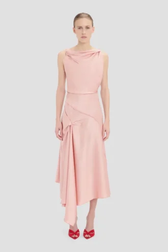 Abito midi Posy in rosa antico Abito midi Posy in rosa antico