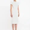 Abito t-shirt aderente in avorio Abito t-shirt aderente in avorio