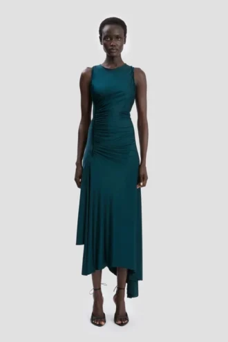 Abito Twist in verde acqua scuro