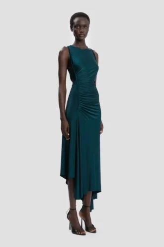 Abito Twist in verde acqua scuro