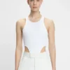 Body con spacco alto in bianco Body con spacco alto in bianco