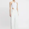 Body con spacco alto in bianco Body con spacco alto in bianco