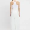 Body con spacco alto in bianco Body con spacco alto in bianco