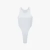 Body con spacco alto in bianco Body con spacco alto in bianco