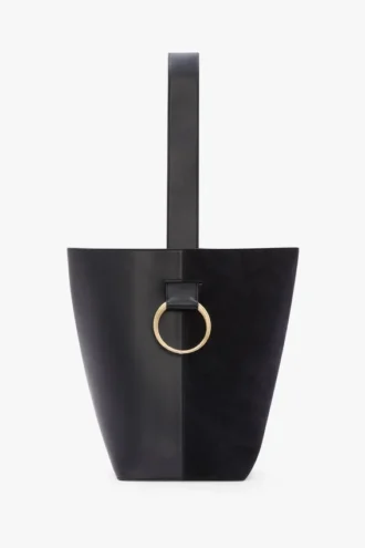 Borsa a secchiello Dia in pelle blu navy