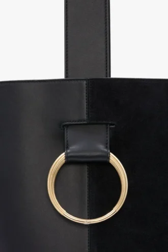 Borsa a secchiello Dia in pelle blu navy