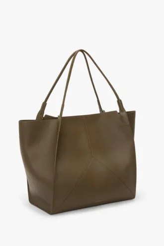 Borsa da viaggio The Victoria in pelle color kaki