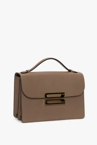 Borsa Dorian in pelle grigio tortora