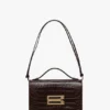 Borsa Dorian in pelle marrone scuro goffrata Borsa Dorian in pelle marrone scuro goffrata