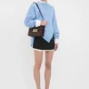 Borsa Dorian in pelle marrone scuro goffrata Borsa Dorian in pelle marrone scuro goffrata