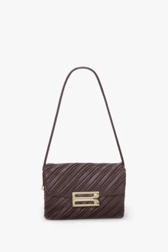 Borsa Soft Dorian in pelle plissettata bordeaux