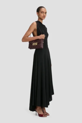Borsa Soft Dorian in pelle plissettata bordeaux