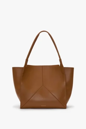 Borsa tote The Victoria grande in pelle marrone chiaro