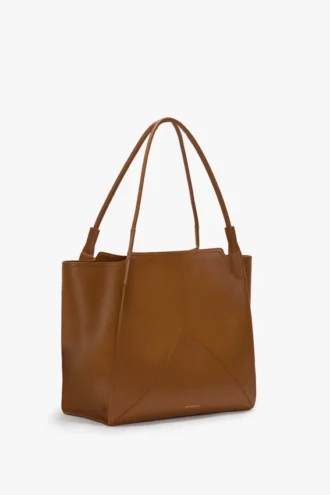 Borsa tote The Victoria grande in pelle marrone chiaro
