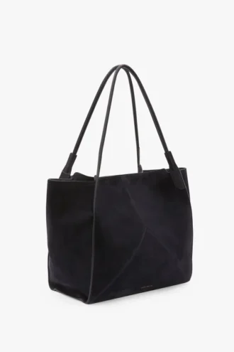 Borsa tote The Victoria grande in pelle scamosciata blu navy
