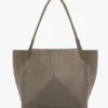 Borsa tote The Victoria grande in pelle scamosciata grigio ghiaia Borsa tote The Victoria grande in pelle scamosciata grigio ghiaia
