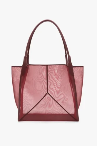 Borsa tote The Victoria grande in rete bordeaux