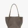 Borsa tote The Victoria in pelle scamosciata grigio ghiaia Borsa tote The Victoria in pelle scamosciata grigio ghiaia