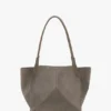 Borsa tote The Victoria in pelle scamosciata grigio ghiaia Borsa tote The Victoria in pelle scamosciata grigio ghiaia