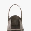 Borsa tote The Victoria in pelle scamosciata grigio ghiaia Borsa tote The Victoria in pelle scamosciata grigio ghiaia