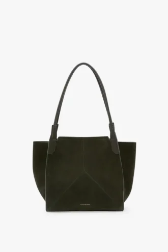 Borsa tote The Victoria in pelle scamosciata verde oliva scuro