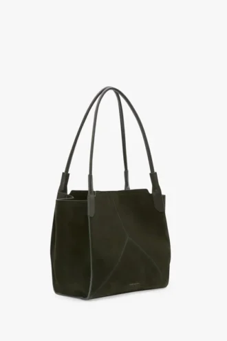 Borsa tote The Victoria in pelle scamosciata verde oliva scuro