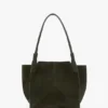 Borsa tote The Victoria in pelle scamosciata verde oliva scuro Borsa tote The Victoria in pelle scamosciata verde oliva scuro