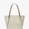 Borsa tote Victoria grande in tela avorio Borsa tote Victoria grande in tela avorio