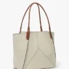 Borsa tote Victoria grande in tela avorio Borsa tote Victoria grande in tela avorio