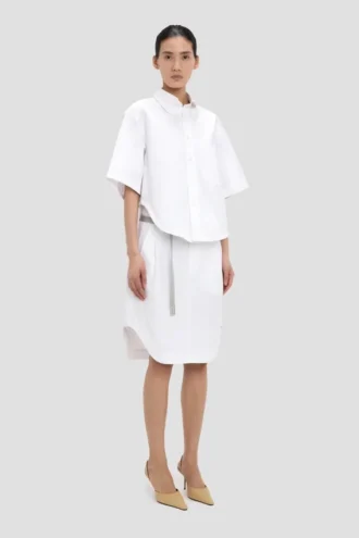 Camicia a trapezio in bianco ottico