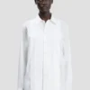 Camicia con pieghe a spillo in bianco Camicia con pieghe a spillo in bianco