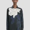 Camicia pigiama con stampa floreale blu navy scuro Camicia pigiama con stampa floreale blu navy scuro